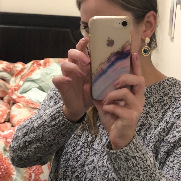 Green Drop Hoop Statement Earrings - Picture 7 of 8